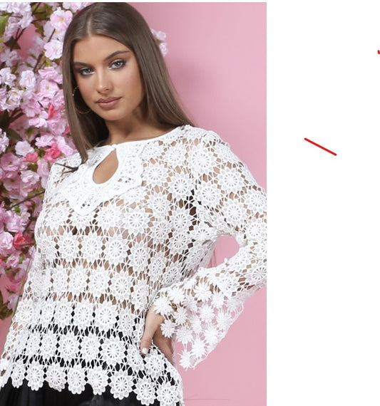 Crochet Blouse. A very trending piece with a relax and comfy convenience.