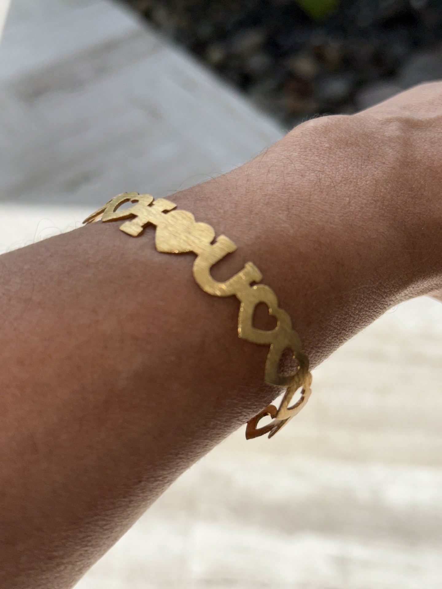 Lovely adjustable I LOVE YOU cuff.