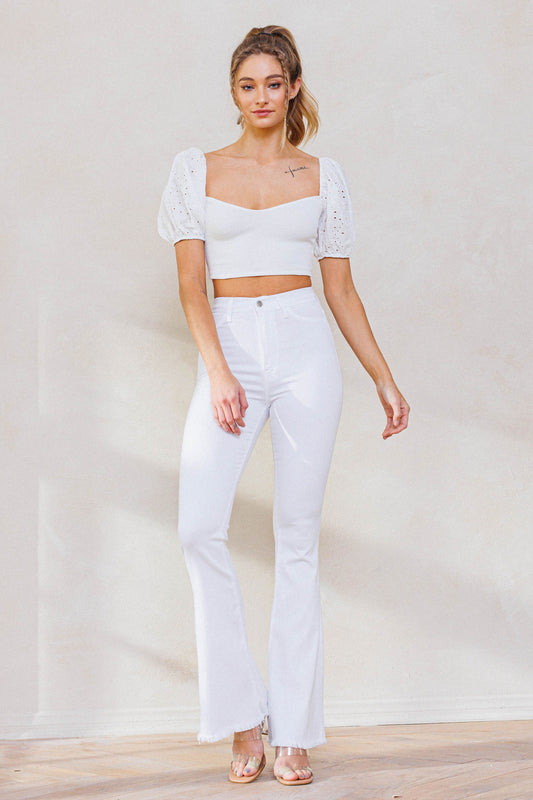 White jean 60's style.
