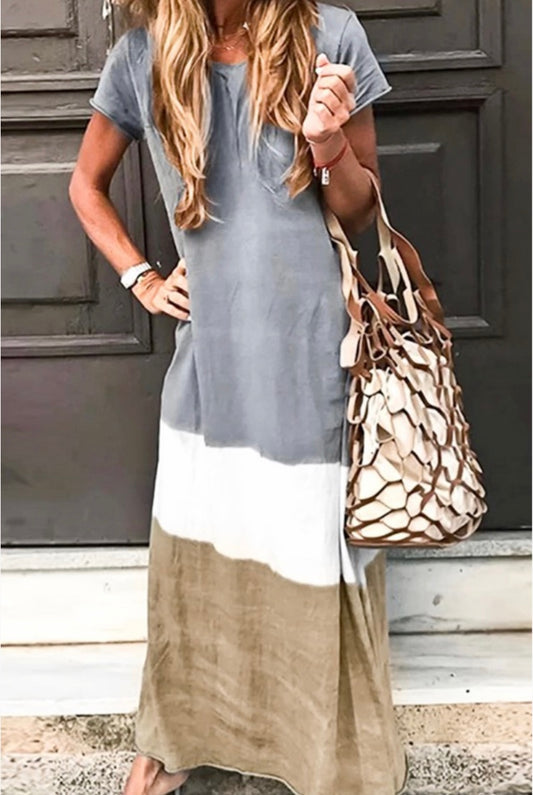 Tie-dyed maxi dress, it will be you daily choice.