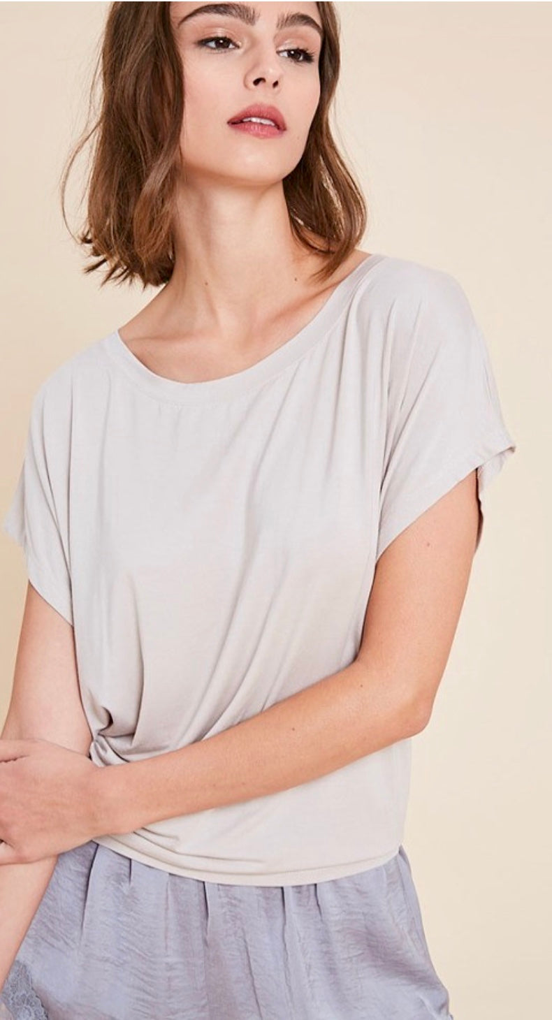 Open back t-shirt for outdoor fun activities.