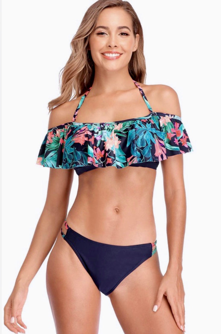 Flounced Off Shoulder Bikini