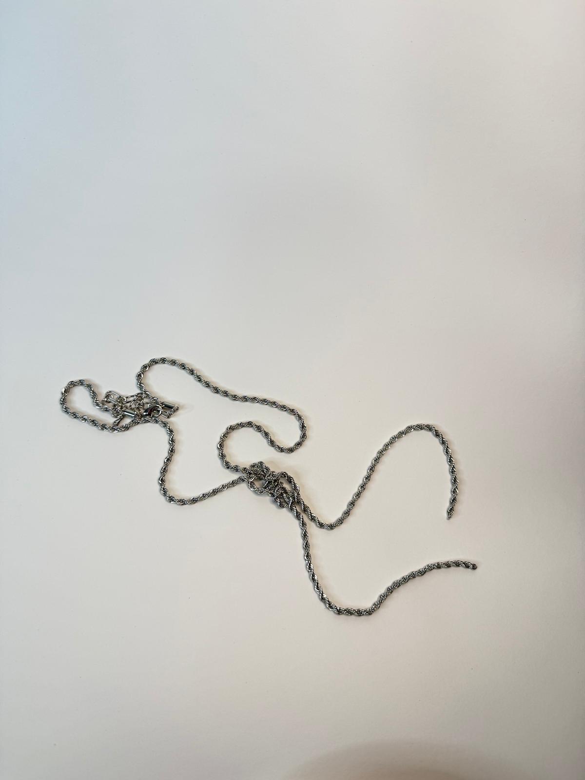 Knot Silver Long Necklace
