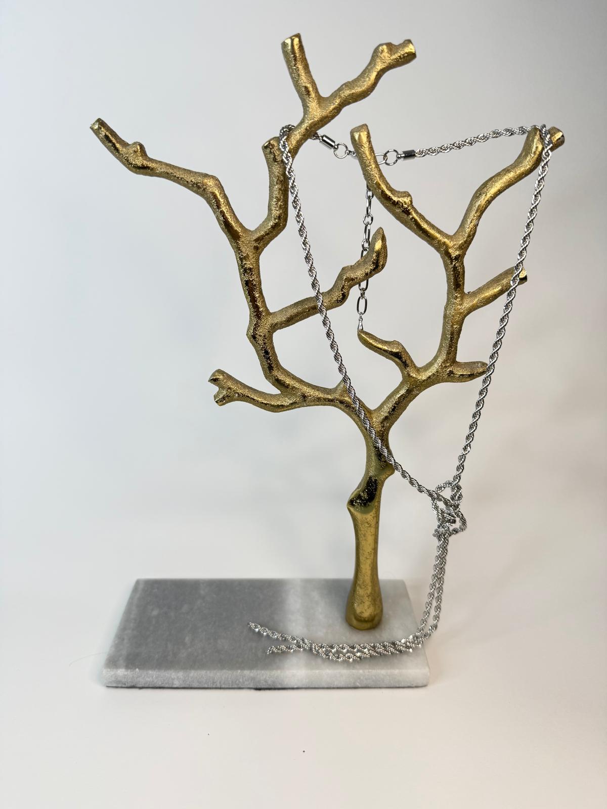 Knot Silver Long Necklace