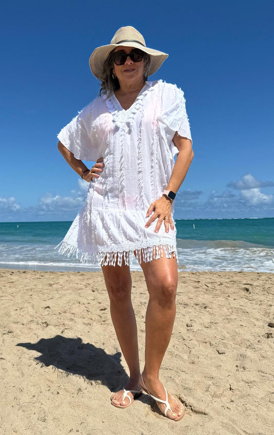 Tassels and Stars Beach Coverup Tunic