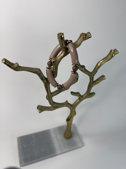 Natural tones glass bracelet